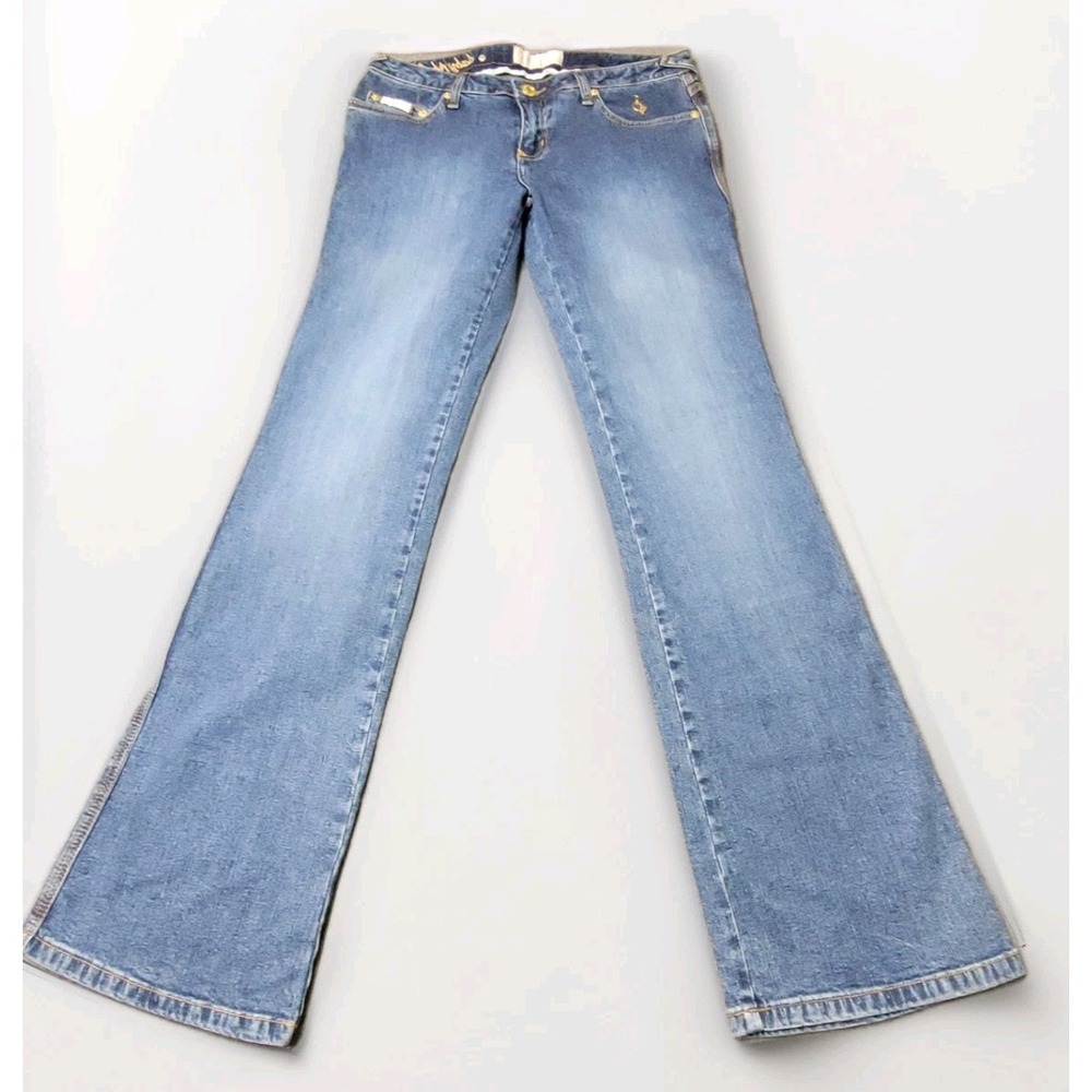 Baby Phat Jeans Women's 5 Blue Straight Leg 30x32 Low Rise Y2K